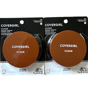 New 2‎ Covergirl Clean Pressed Powder 135 Medium Light Makeup Compact